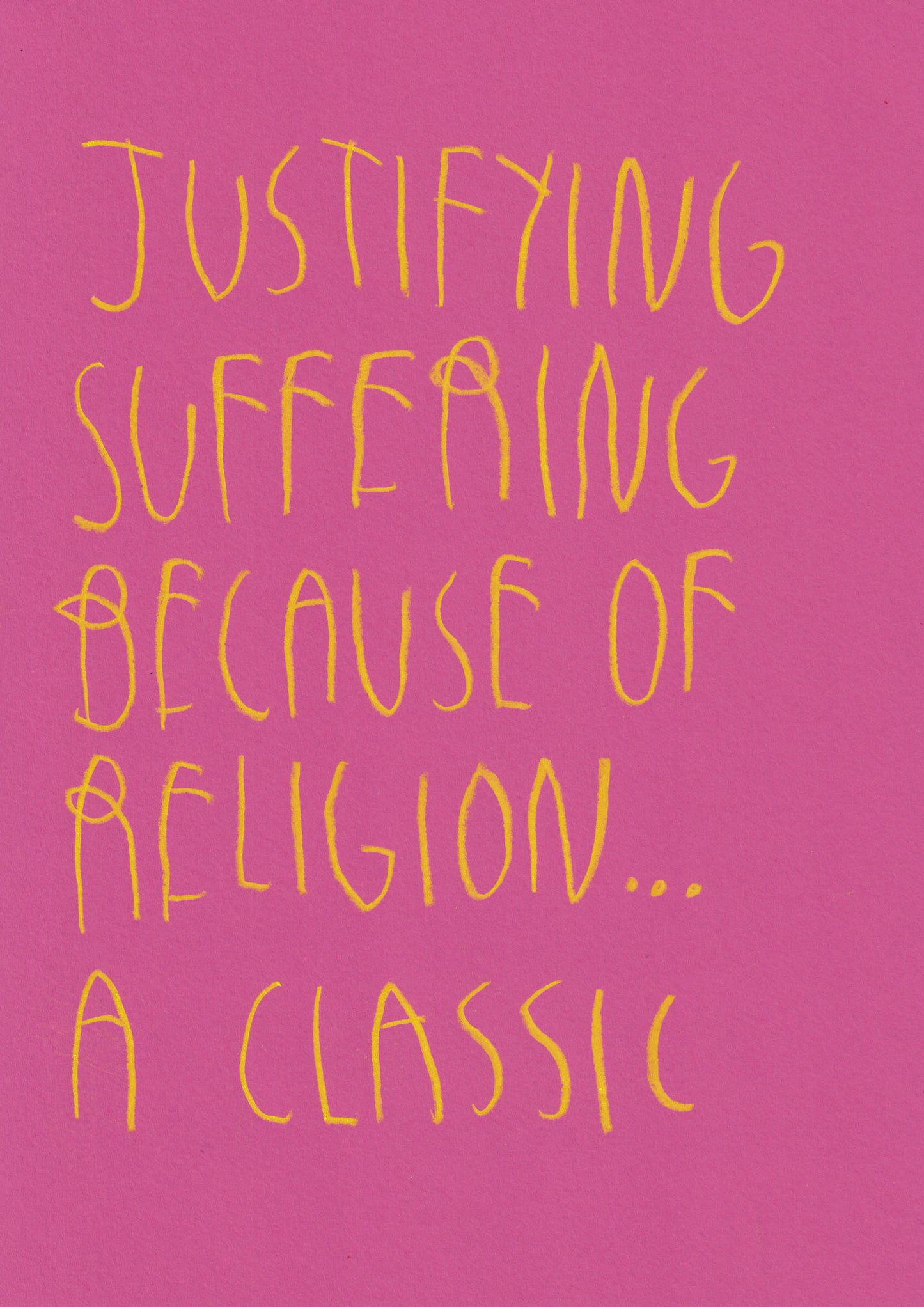 Justifying Suffering Because Of Religion… A