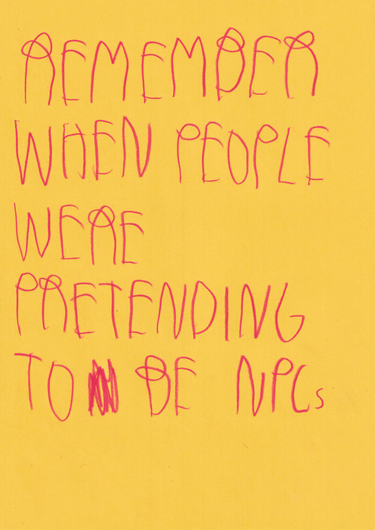 Remember When People Were Pretending To Be Npc
