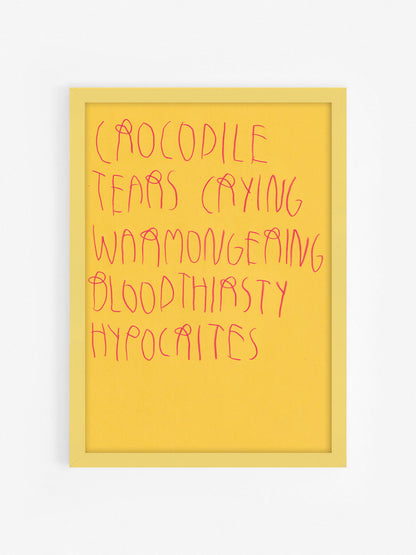Crocodile Tears Crying Warmongering Bloodthirsty