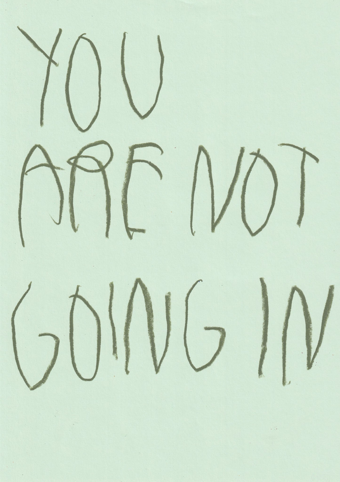You Are Not Going In