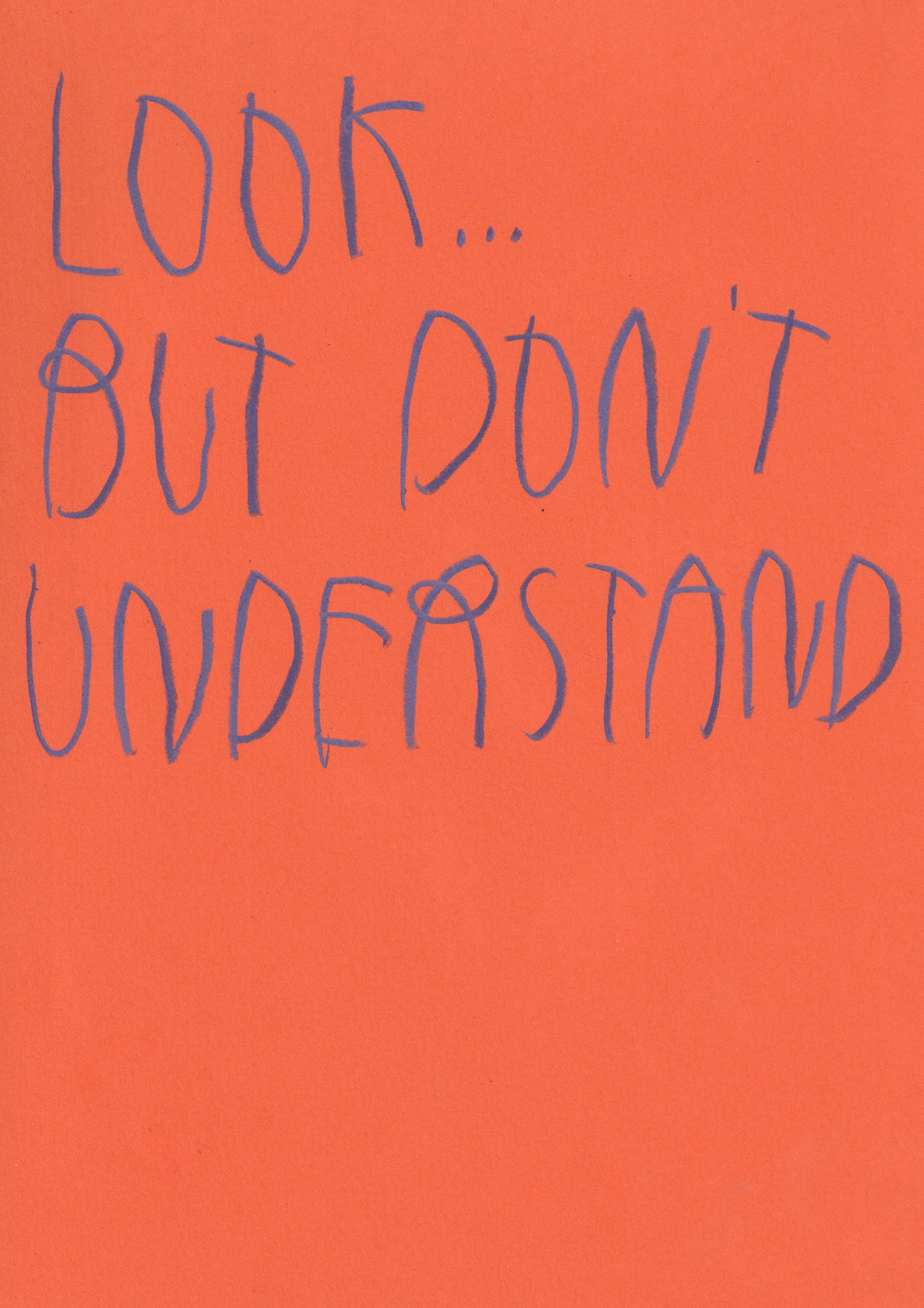 Look, But Don’t Understand