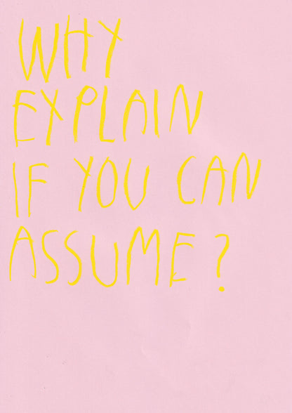 Why Explain When You Can Assume