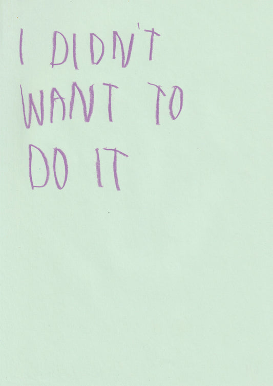 I Didn’t Want To Do It