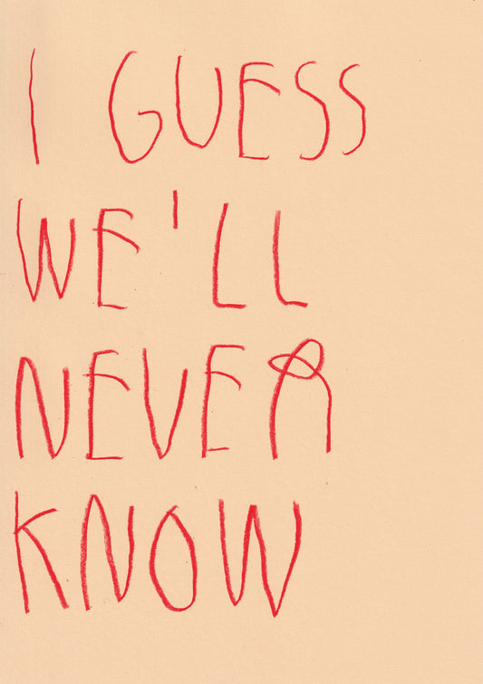 I Guess We’ll Never Know