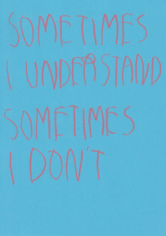 Sometimes I Understand Sometimes I Don’t