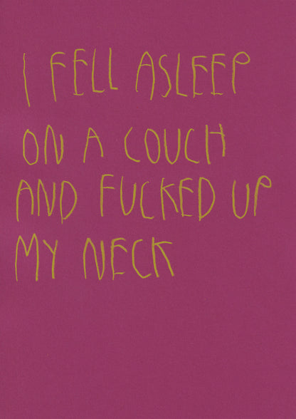 I Fell Asleep On A Couch And Fucked Up My Neck