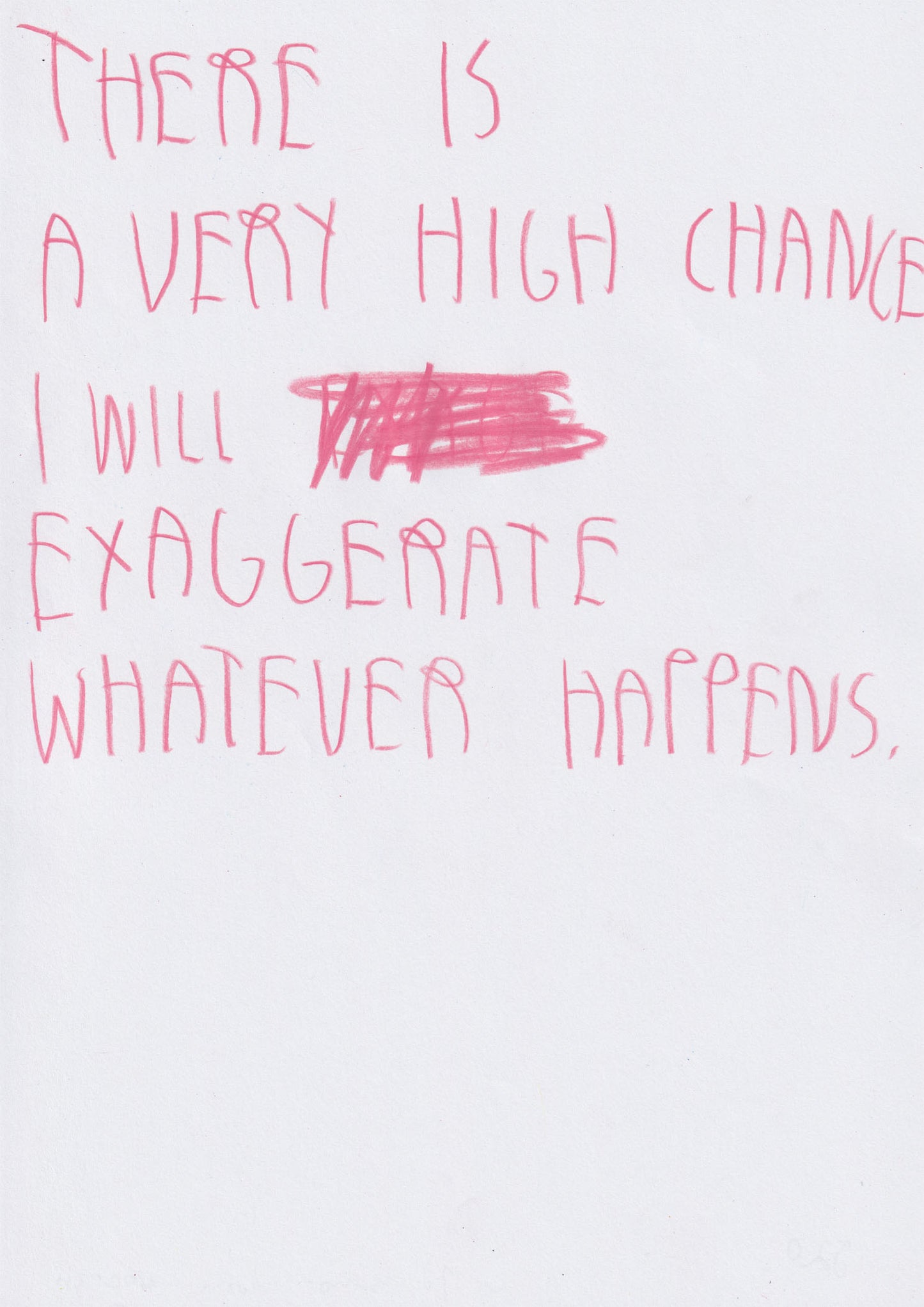 There Is A Very High Chance I Will Exaggerate