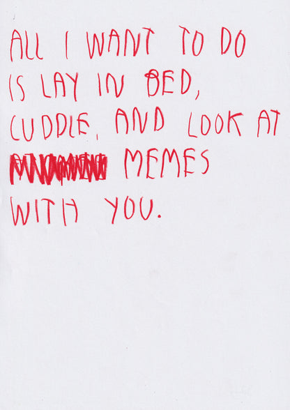All I Want To Do Is Lay In Bed, Cuddle And Look