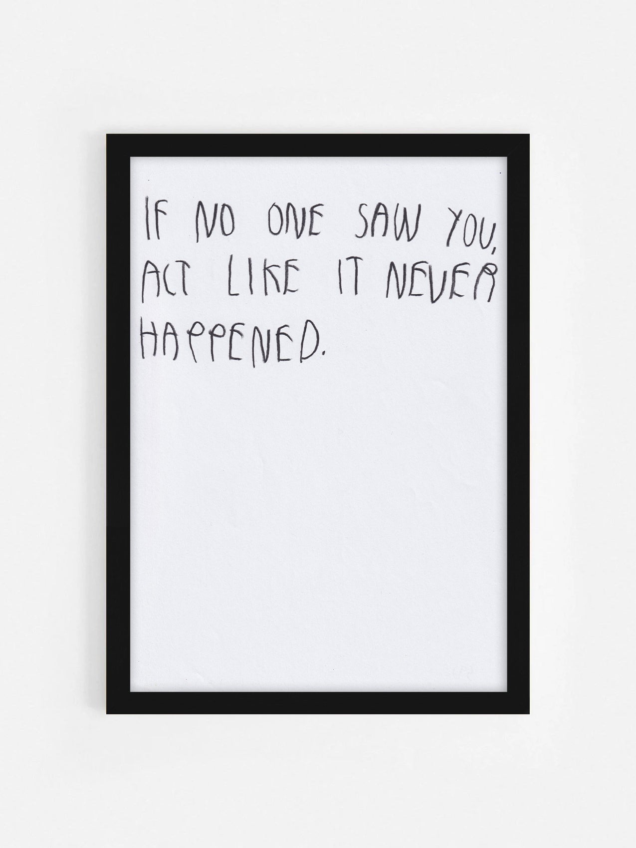 If No One Saw You Act  Like It Never Happened
