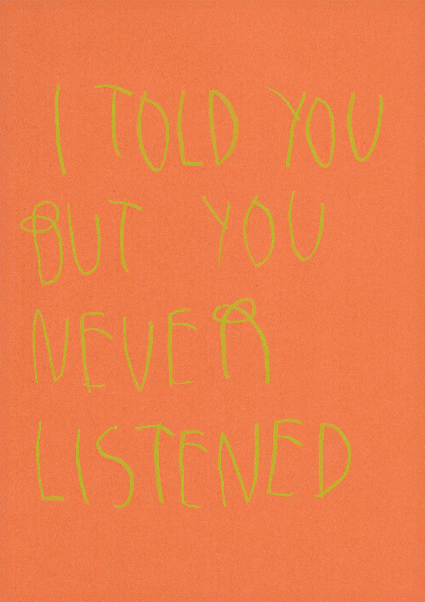 I Told You But You Never Listen