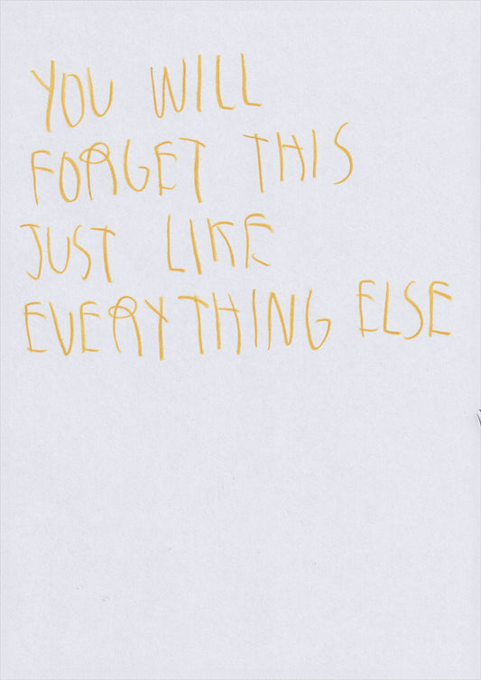 You’ll Forget This Just Like Everything Else