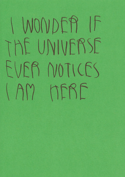 I Wonder If The Universe Ever Notices  I Am Here