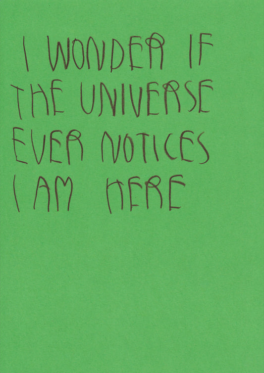 I Wonder If The Universe Ever Notices  I Am Here