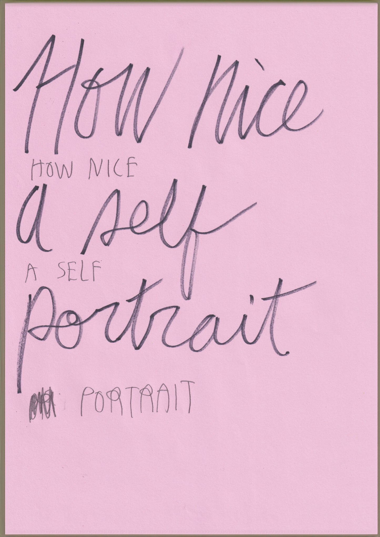 How Nice, A Self Portrait