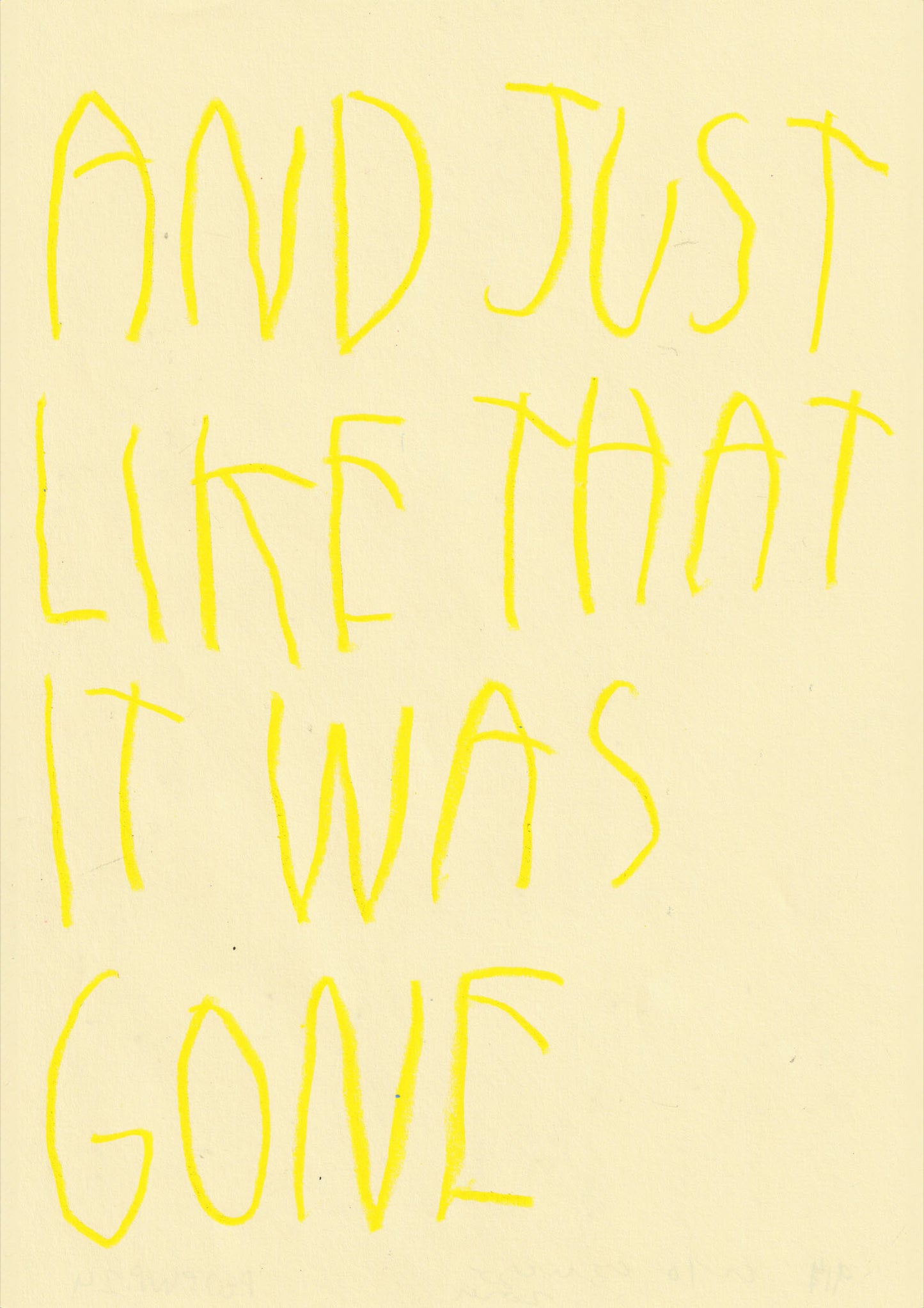 And Just Like That, It Was Gone