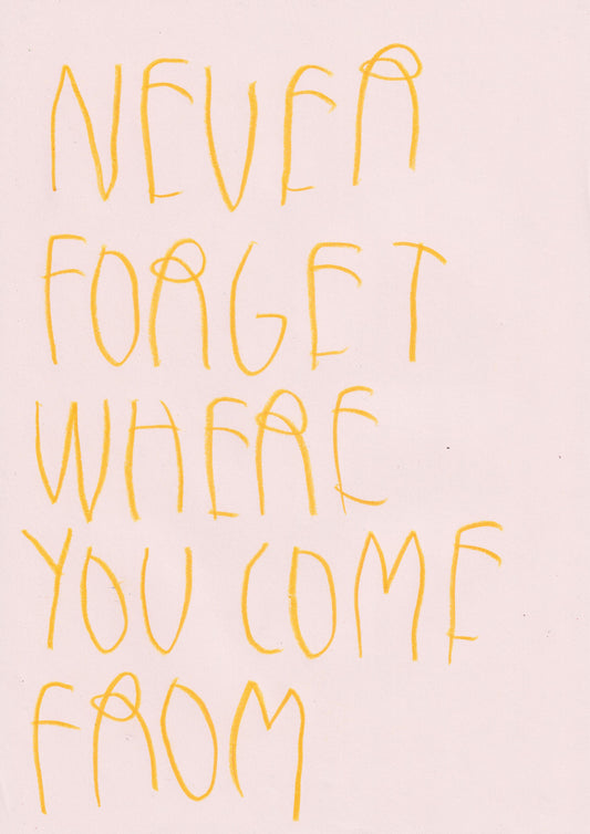 Never Forget Where You Come From