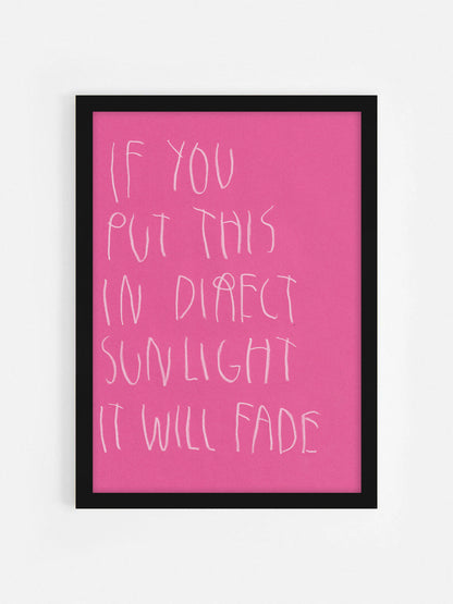 If You Put This In Direct Sunlight, It Will Fade
