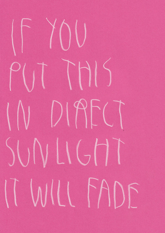 If You Put This In Direct Sunlight, It Will Fade